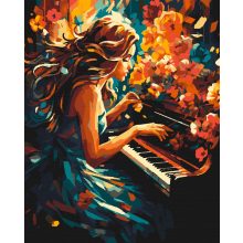 Szenvedélyes zongorista - Számfestő készlet kereten 40x50