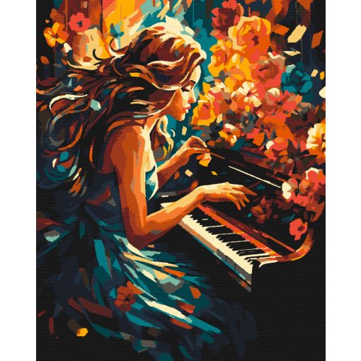 Szenvedélyes zongorista - Számfestő készlet kereten 40x50