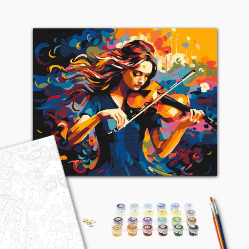 Szenvedélyes hegedűművész - Számfestő készlet kereten 40x50