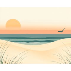 Homokos tengerpart - Számfestő készlet kereten 40x50