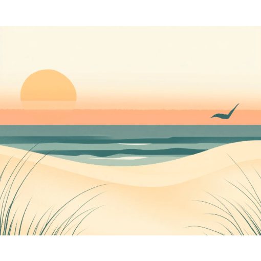 Homokos tengerpart - Számfestő készlet kereten 40x50