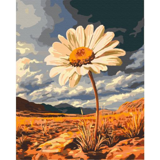 Einsame Margerite - Malen-nach-Zahlen-Set auf Keilrahmen 40x50