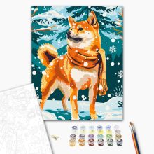 Shiba sál - Számfestő készlet kereten 40x50