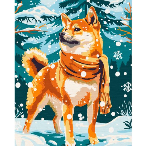 Shiba sál - Számfestő készlet kereten 40x50