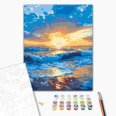 Tengerparti alkonyat - Számfestő készlet kereten 40x50