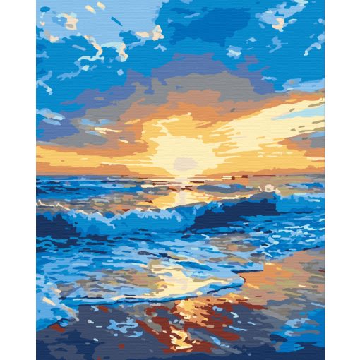 Tengerparti alkonyat - Számfestő készlet kereten 40x50