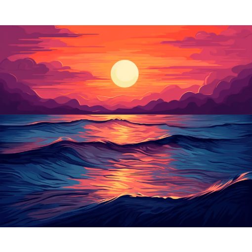 Tengerparti szerenád - Számfestő készlet kereten 40x50