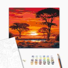 Serengeti nemzeti park - Számfestő készlet kereten 40x50