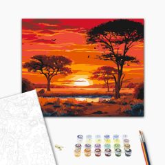 Serengeti nemzeti park - Számfestő készlet kereten 40x50