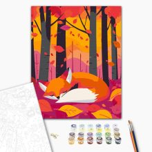 Alvó róka - Számfestő készlet kereten 40x50