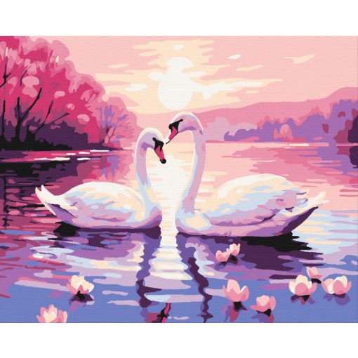 Hattyúk tava - Számfestő készlet kereten 40x50