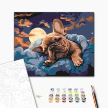 Bulldog álmok - Számfestő készlet kereten 40x50