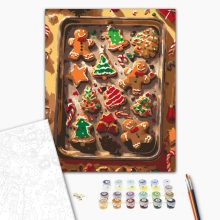 Édes mézeskalács - Számfestő készlet kereten 40x50