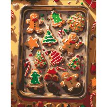 Édes mézeskalács - Számfestő készlet kereten 40x50