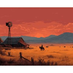 Texasi táj - Számfestő készlet kereten 40x50