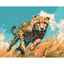 A leggyorsabb emlős - Számfestő készlet kereten 40x50