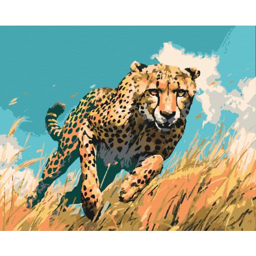 A leggyorsabb emlős - Számfestő készlet kereten 40x50