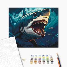 A nagy fehér - Számfestő készlet kereten 40x50