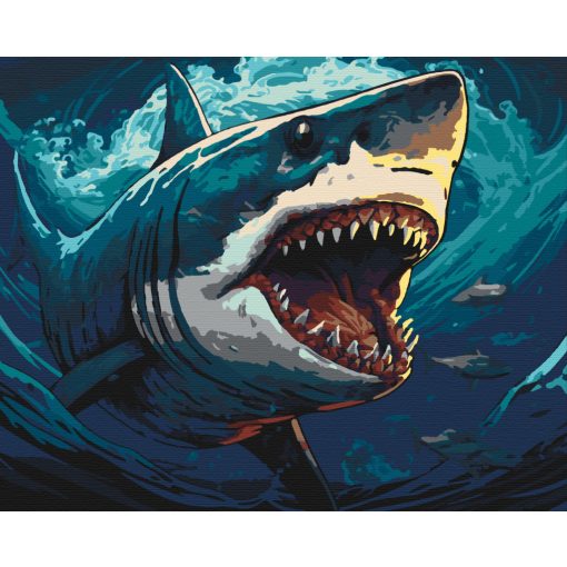 A nagy fehér - Számfestő készlet kereten 40x50