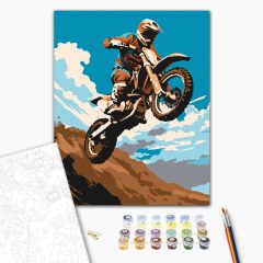   Földet érni két keréken - Számfestő készlet kereten 40x50