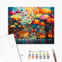 Esernyőpark - Számfestő készlet kereten 40x50