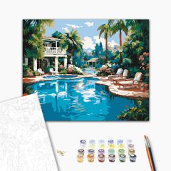 Városi oázis - Számfestő készlet kereten 40x50