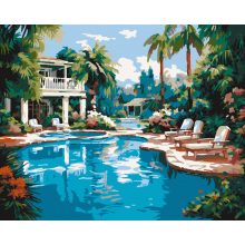 Városi oázis - Számfestő készlet kereten 40x50