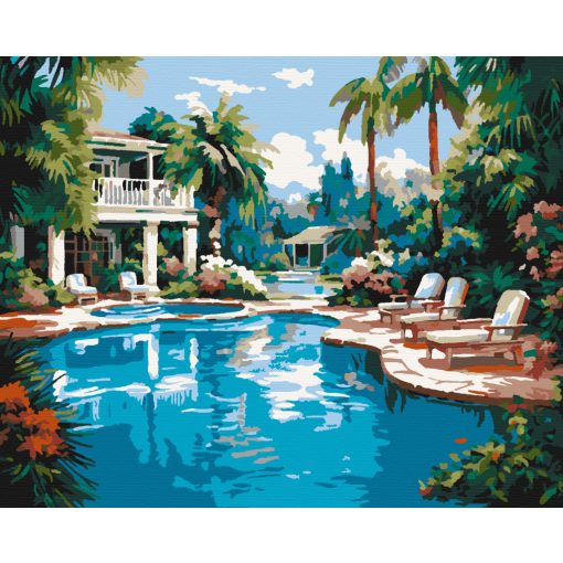 Városi oázis - Számfestő készlet kereten 40x50