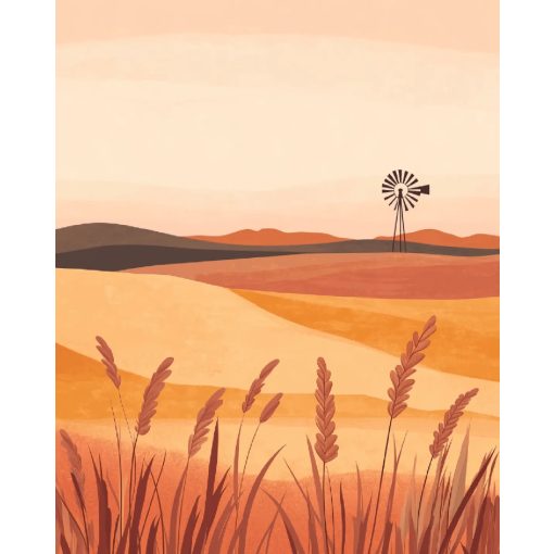 Búzamező - Számfestő készlet kereten 40x50