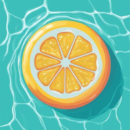 Citrom a vízben - Számfestő készlet kereten 40x40