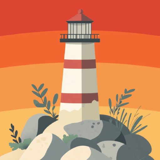 Minimalista világítótorony - Számfestő készlet kereten 40x40