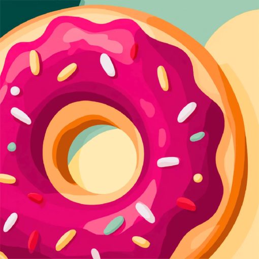 Édes fánk - Számfestő készlet kereten 40x40