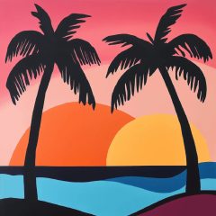 Trópusi menedék - Számfestő készlet kereten 40x40