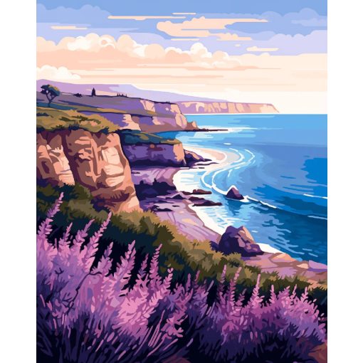 Parti levendula - Számfestő készlet kereten 40x50