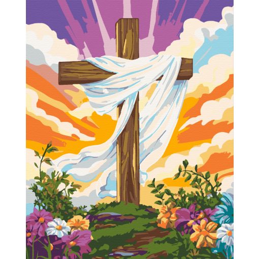 Virágzó hit - Számfestő készlet kereten 40x50