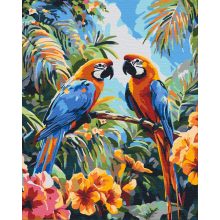 Tropisches Paradies - Malen-nach-Zahlen-Set auf Keilrahmen 40x50