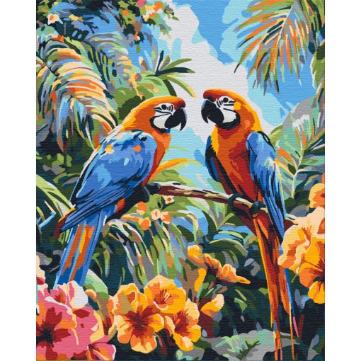 Tropisches Paradies - Malen-nach-Zahlen-Set auf Keilrahmen 40x50