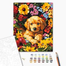 Blumen zwischen - Malen-nach-Zahlen-Set auf Keilrahmen 40x50