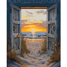 Ajtó a naplementéhez - Számfestő készlet kereten 40x50