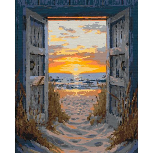 Ajtó a naplementéhez - Számfestő készlet kereten 40x50