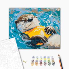 Álmodozó vidra - Számfestő készlet kereten 40x50