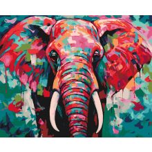 Színes elefánt - Számfestő készlet kereten 40x50