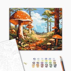   Elvarázsolt erdei ösvény - Számfestő készlet kereten 40x50