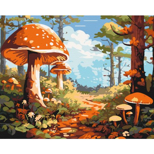 Elvarázsolt erdei ösvény - Számfestő készlet kereten 40x50