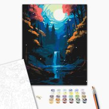 Elvarázsolt vízesés - Számfestő készlet kereten 40x50