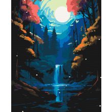 Elvarázsolt vízesés - Számfestő készlet kereten 40x50