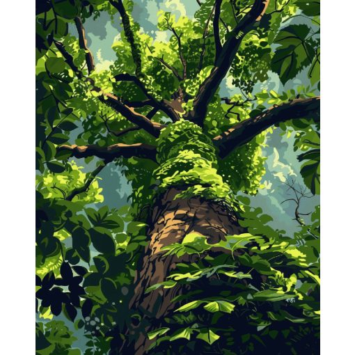 Lombkorona alatt - Számfestő készlet kereten 40x50