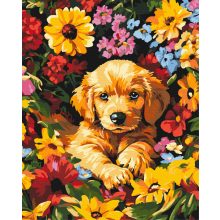 Blumen zwischen - Malen-nach-Zahlen-Set auf Keilrahmen 40x50