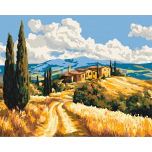 Toskanische Atmosphäre - Malen-nach-Zahlen-Set auf Keilrahmen 40x50