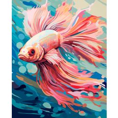 Színes trópusi hal - Számfestő készlet kereten 40x50